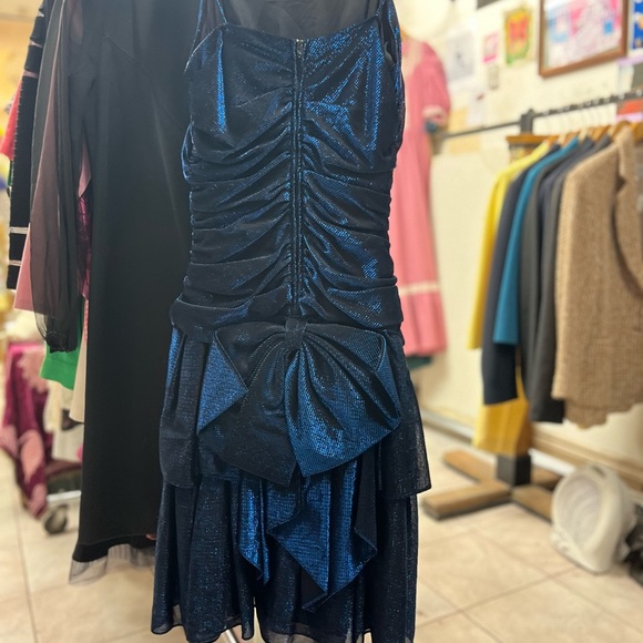 80s mini prom dress w large bow - Picture 1 of 6
